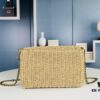New Arrival in Apricot Color - Kate Raffia Woven Craft Chain Bag