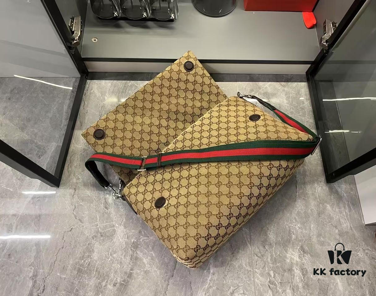 Gucci GG 2025 Spring-Summer Collection Men's Crossbody Bag in Beige Original GG Canvas