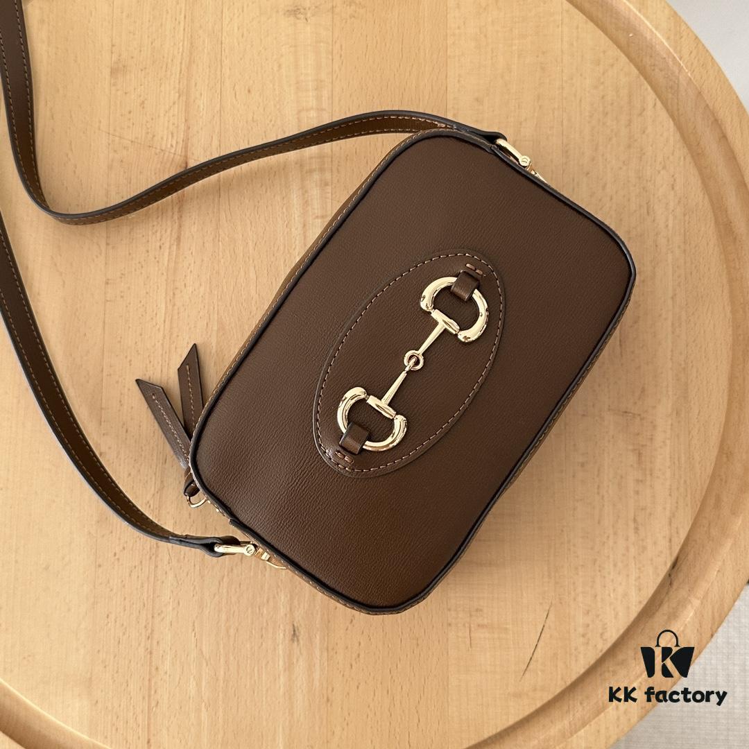 Gucci Horsebit 1955 Camera Bag in Brown Leather