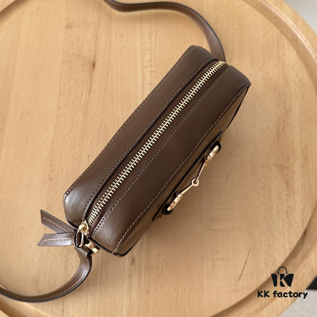 Gucci Horsebit 1955 Camera Bag in Brown Leather