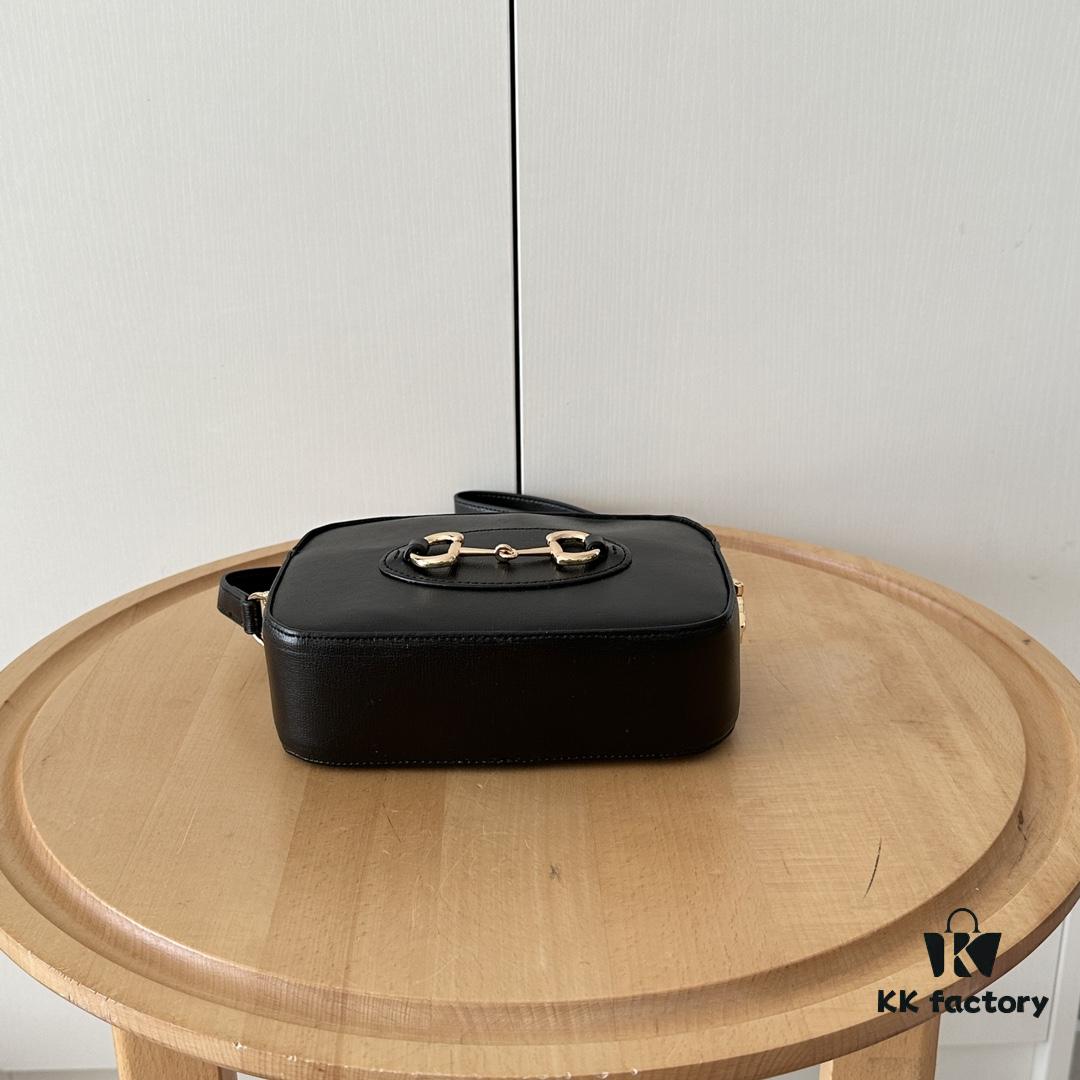 Gucci Horsebit 1955 Camera Bag in Black Full Leather