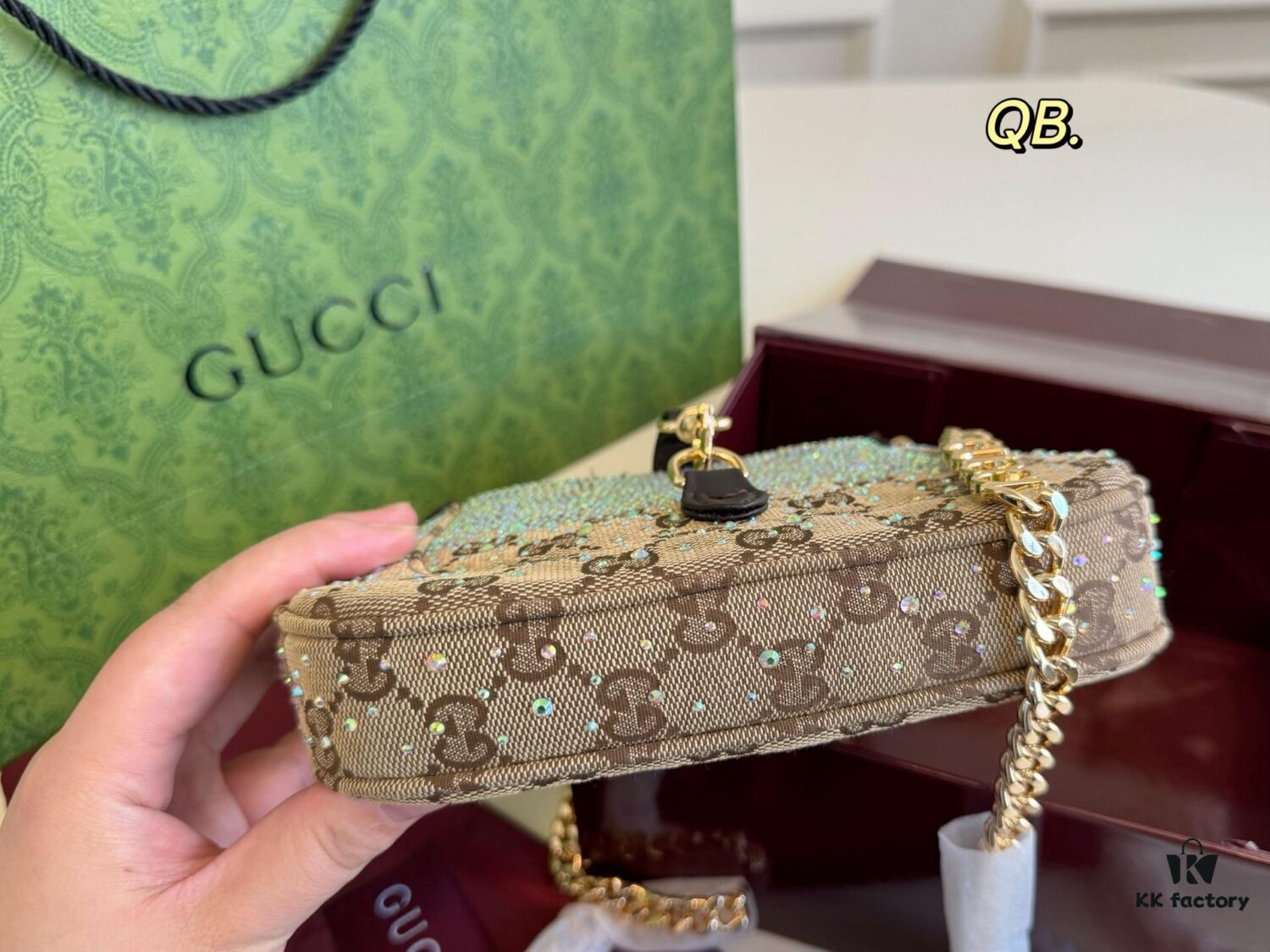 Gucci New Arrival Runway Style Rhinestone Jackie Chain Crossbody Bag