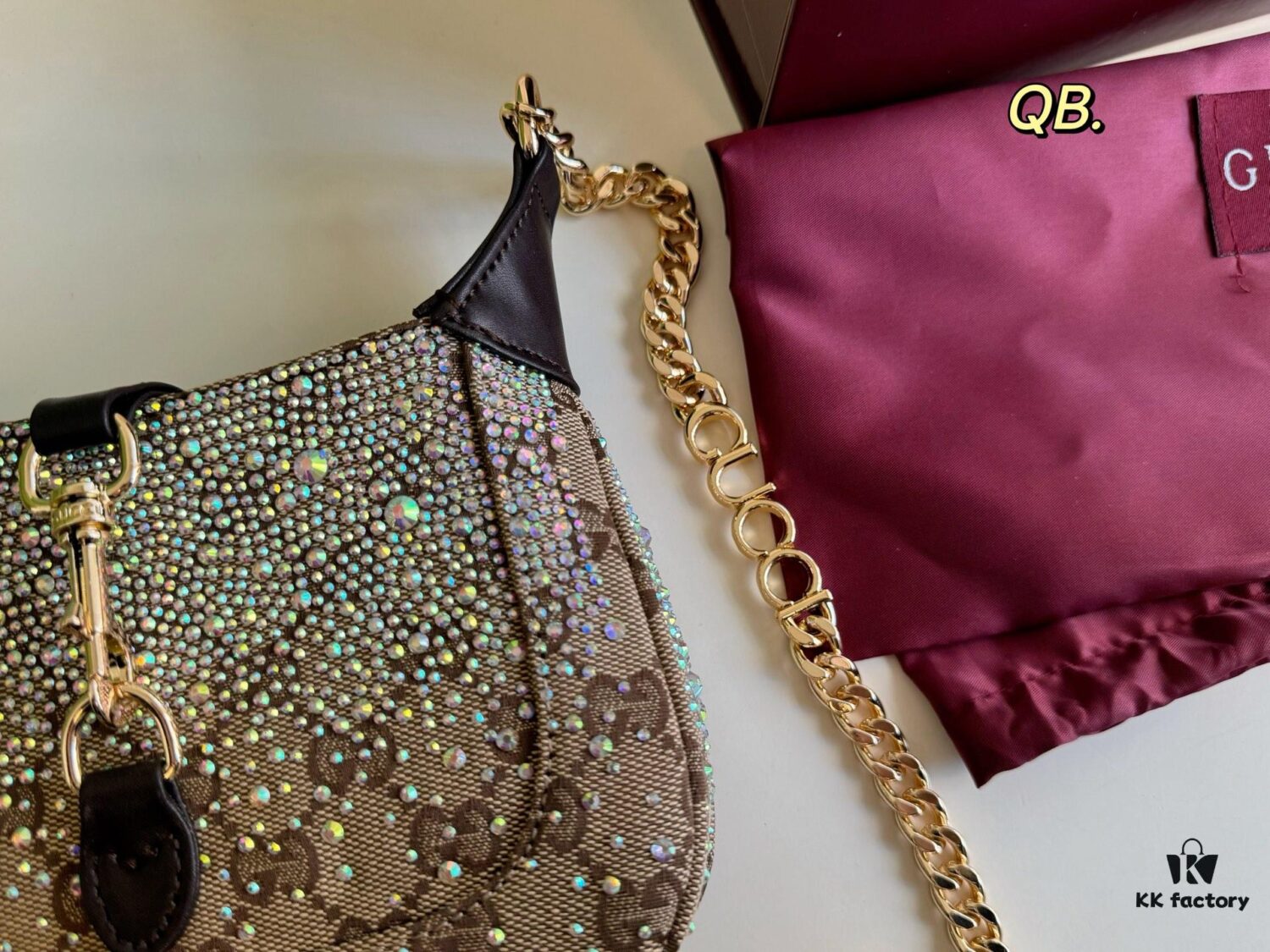 Gucci New Arrival Runway Style Rhinestone Jackie Chain Crossbody Bag