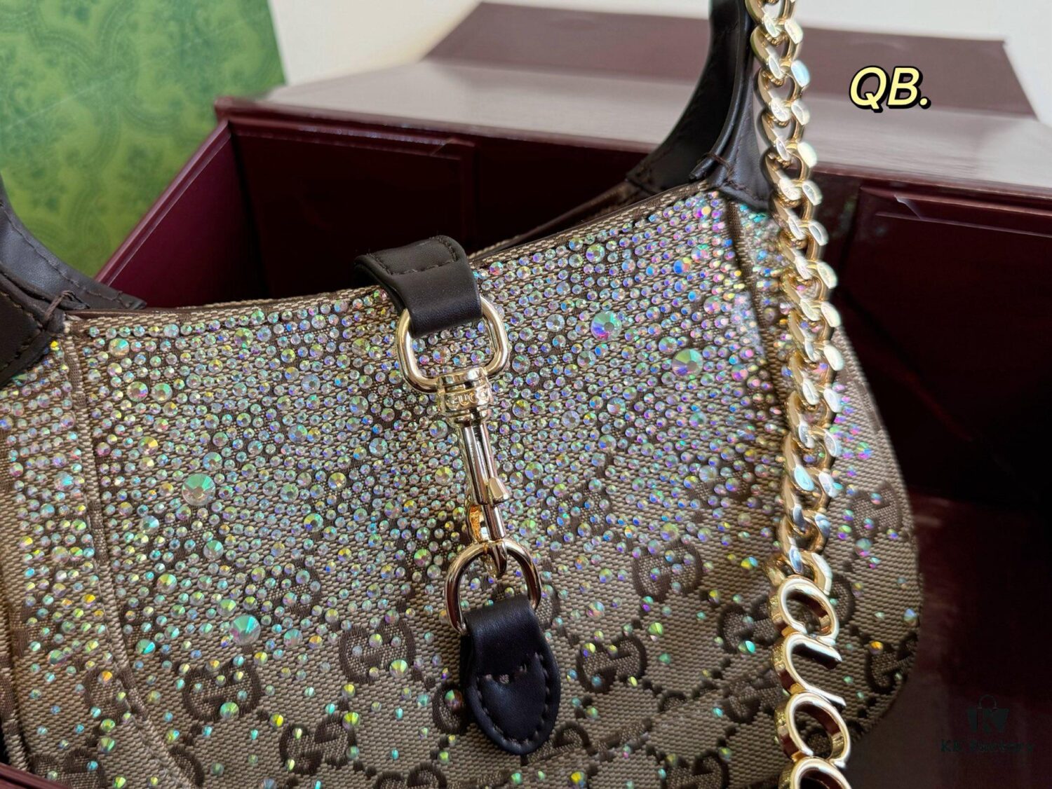 Gucci New Arrival Runway Style Rhinestone Jackie Chain Crossbody Bag