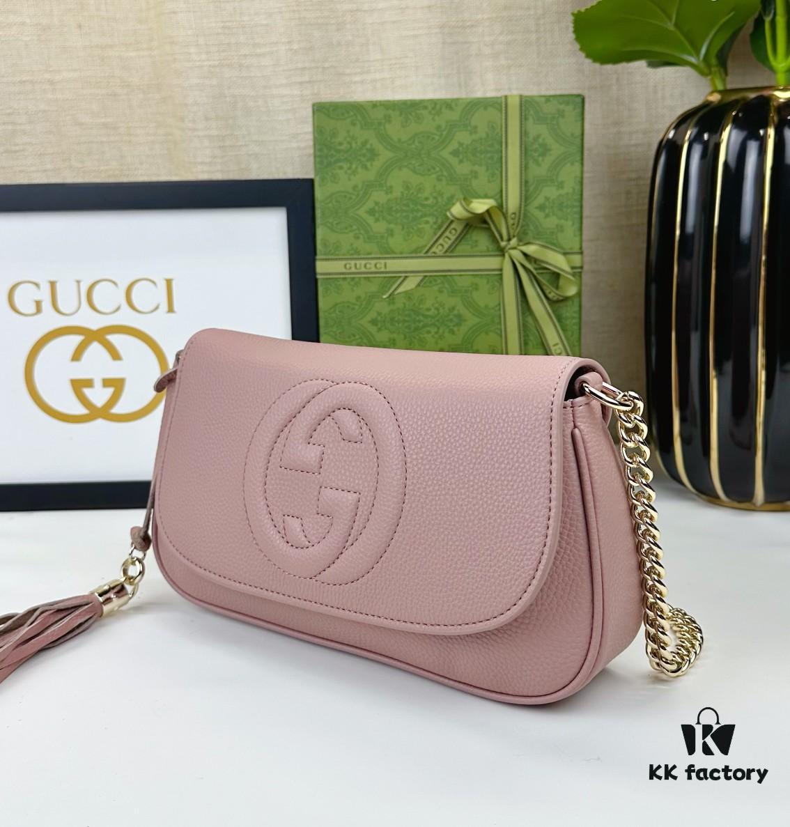 Gucci GG Marmont Bag in Full Leather Light Brown - Irresistibly Charming and Elegant Design