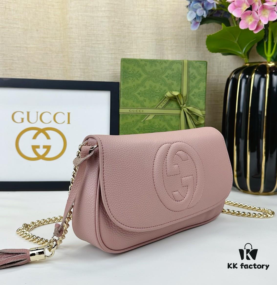Gucci GG Marmont Bag in Full Leather Light Brown - Irresistibly Charming and Elegant Design