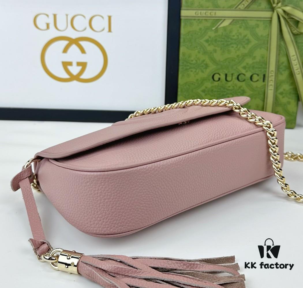 Gucci GG Marmont Bag in Full Leather Light Brown - Irresistibly Charming and Elegant Design