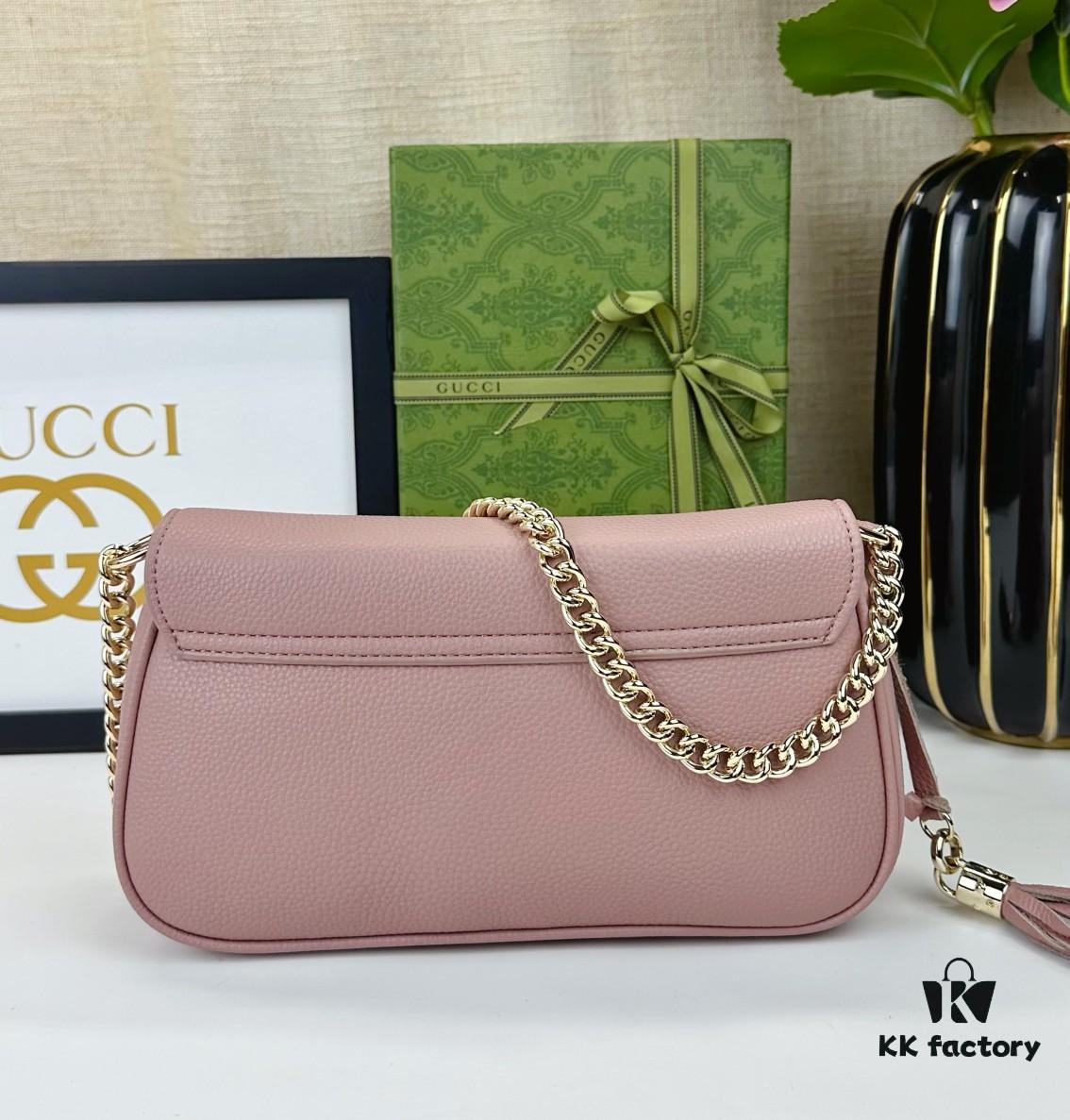 Gucci GG Marmont Bag in Full Leather Light Brown - Irresistibly Charming and Elegant Design