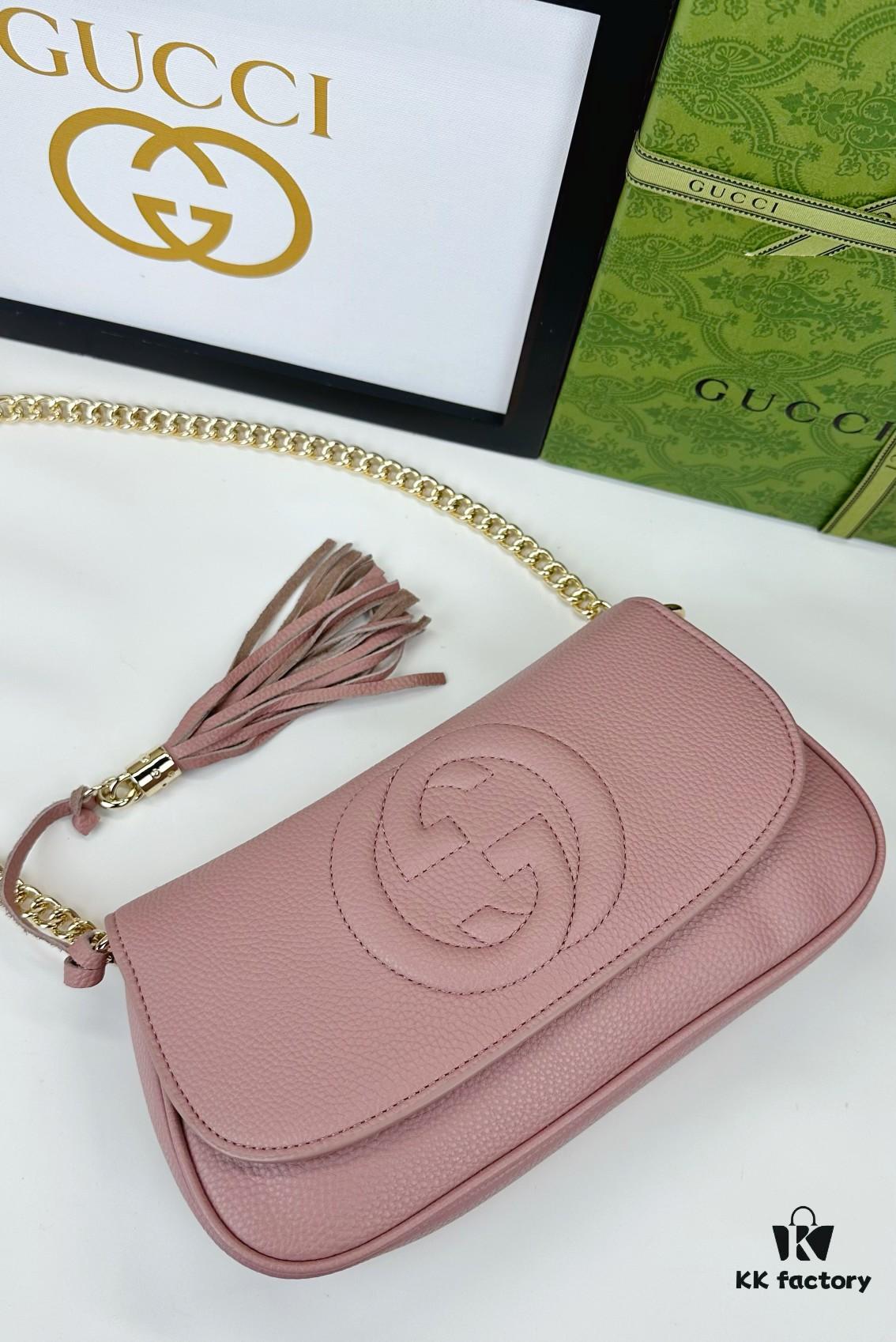Gucci GG Marmont Bag in Full Leather Light Brown - Irresistibly Charming and Elegant Design