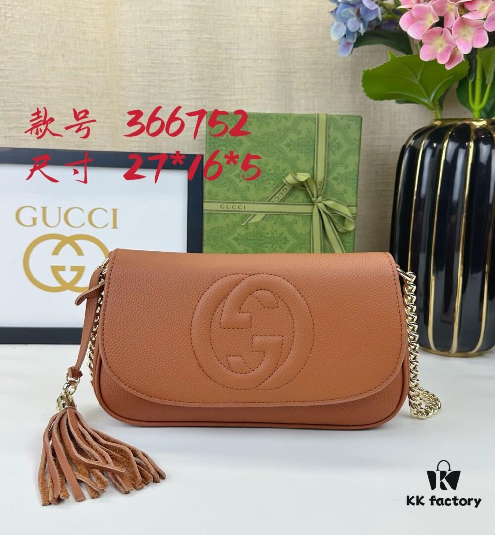 Gucci GG Marmont Bag in Full Leather Deep Brown - Irresistibly Charming and Must-Have