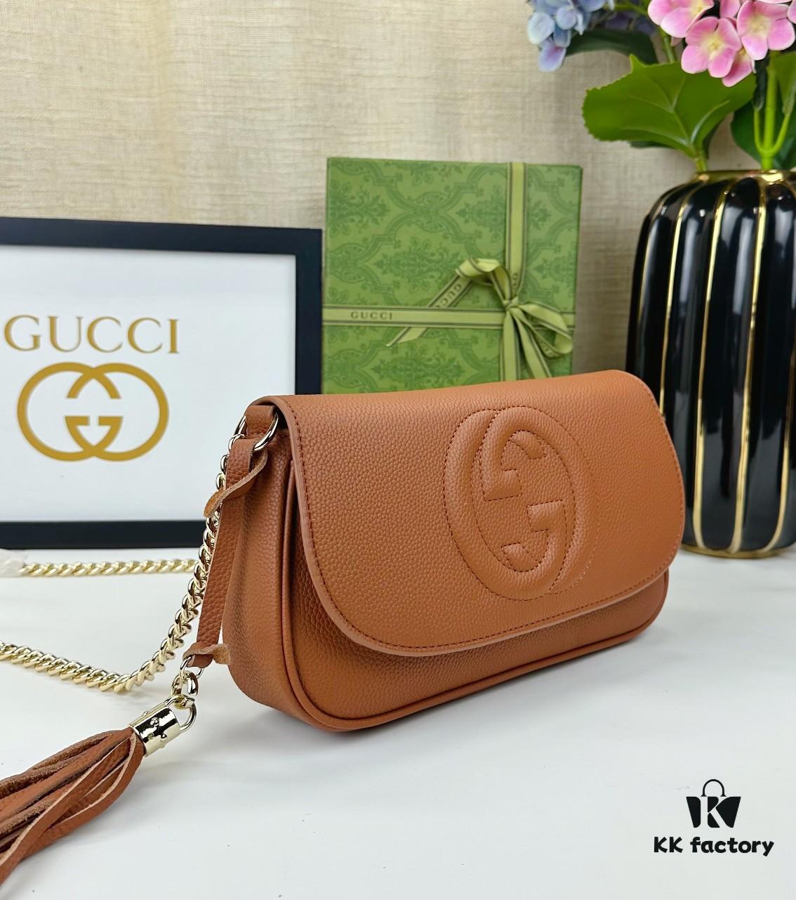 Gucci GG Marmont Bag in Full Leather Deep Brown - Irresistibly Charming and Must-Have