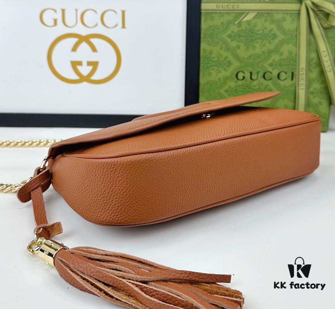 Gucci GG Marmont Bag in Full Leather Deep Brown - Irresistibly Charming and Must-Have