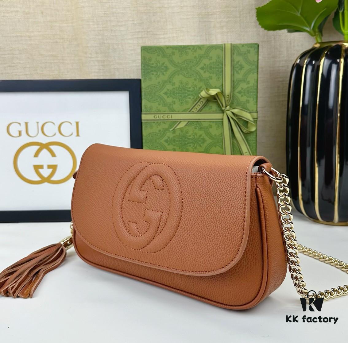 Gucci GG Marmont Bag in Full Leather Deep Brown - Irresistibly Charming and Must-Have