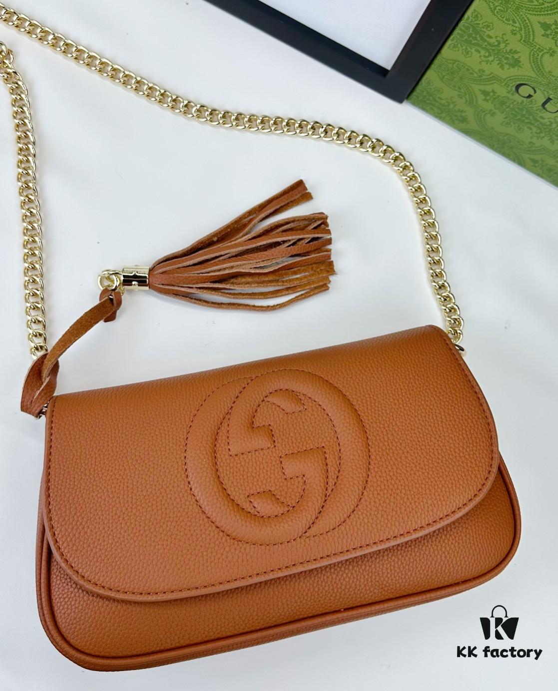 Gucci GG Marmont Bag in Full Leather Deep Brown - Irresistibly Charming and Must-Have