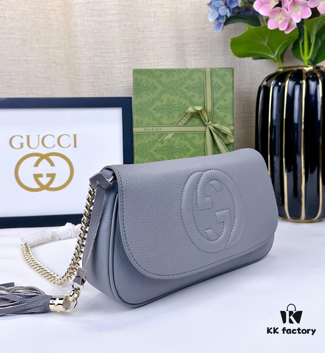 Gucci GG Marmont Bag in Full Leather Dark Gray - Addictively Charming and Must-Have