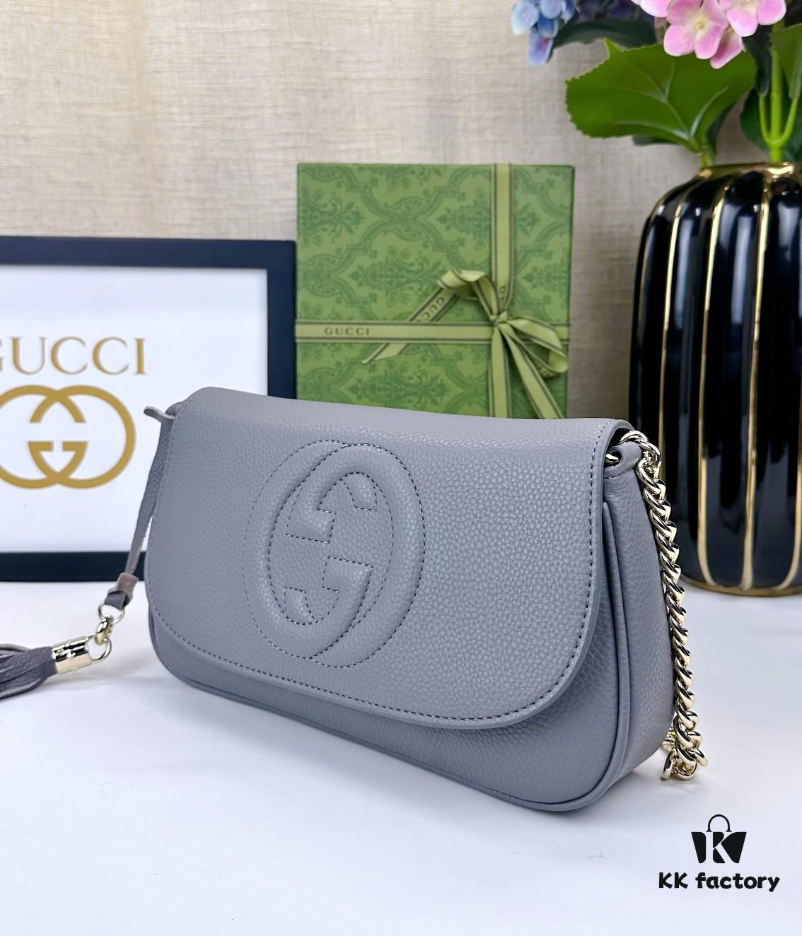 Gucci GG Marmont Bag in Full Leather Dark Gray - Addictively Charming and Must-Have