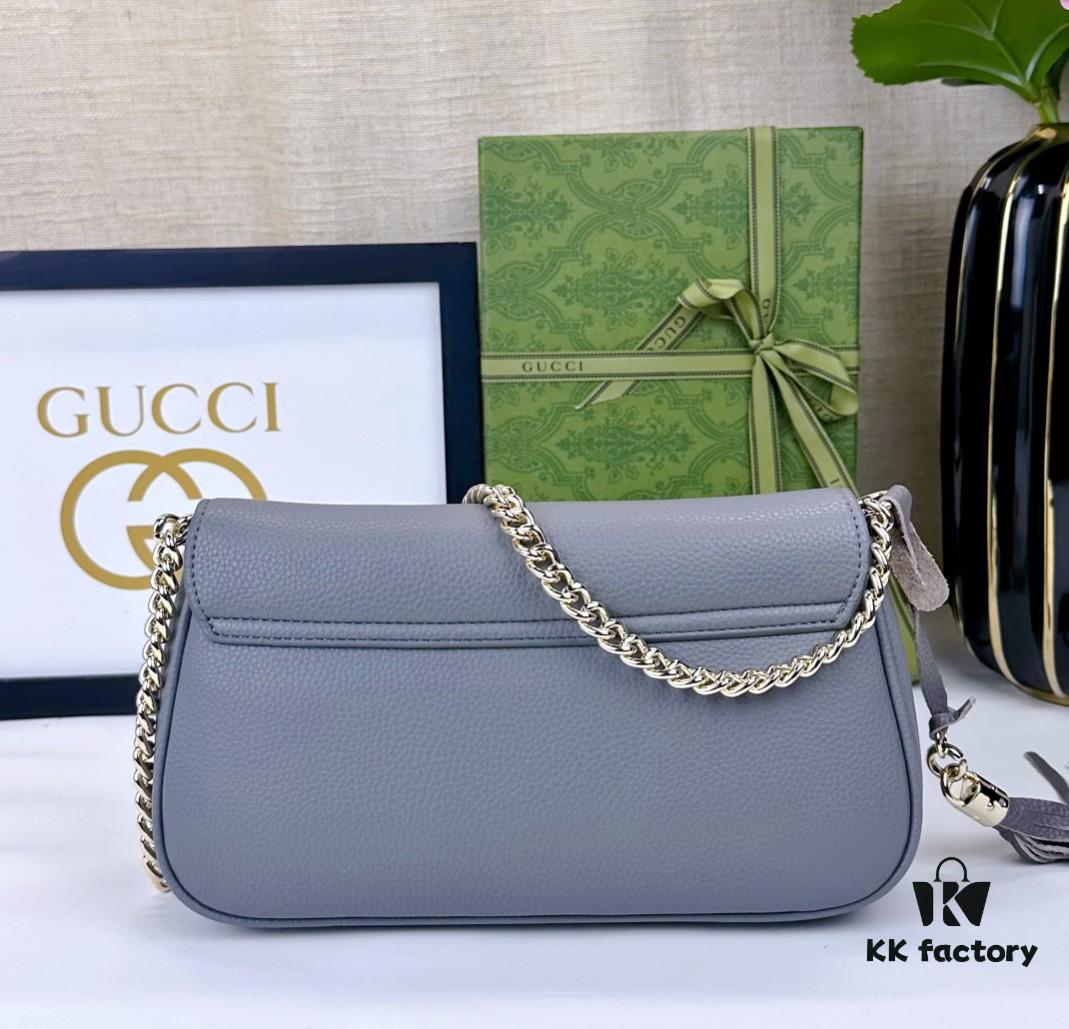 Gucci GG Marmont Bag in Full Leather Dark Gray - Addictively Charming and Must-Have