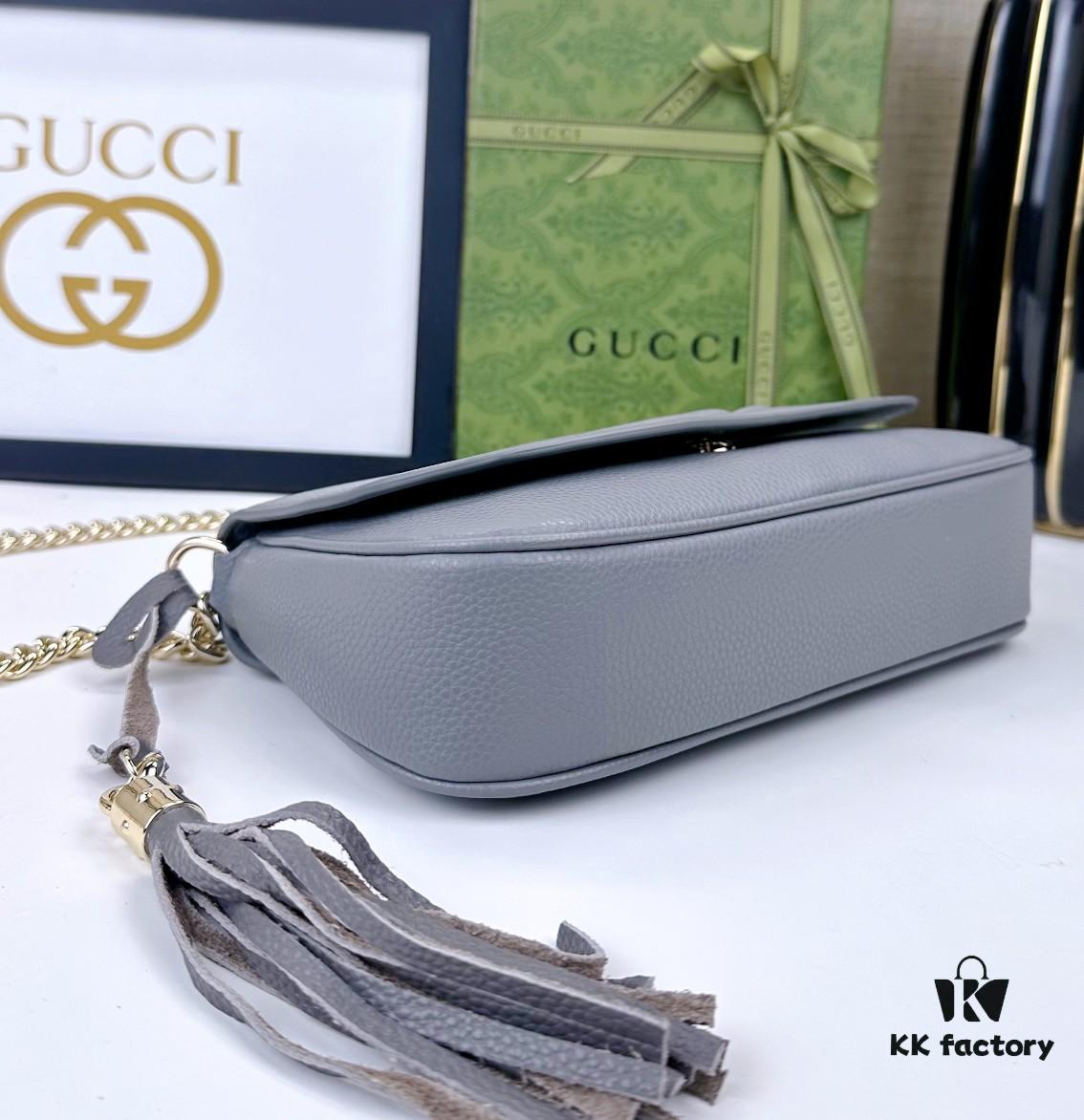 Gucci GG Marmont Bag in Full Leather Dark Gray - Addictively Charming and Must-Have