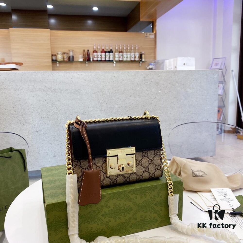 Gucci Square Lock Chain Bag, Gucci Padlock Hybrid Leather Chain Handbag