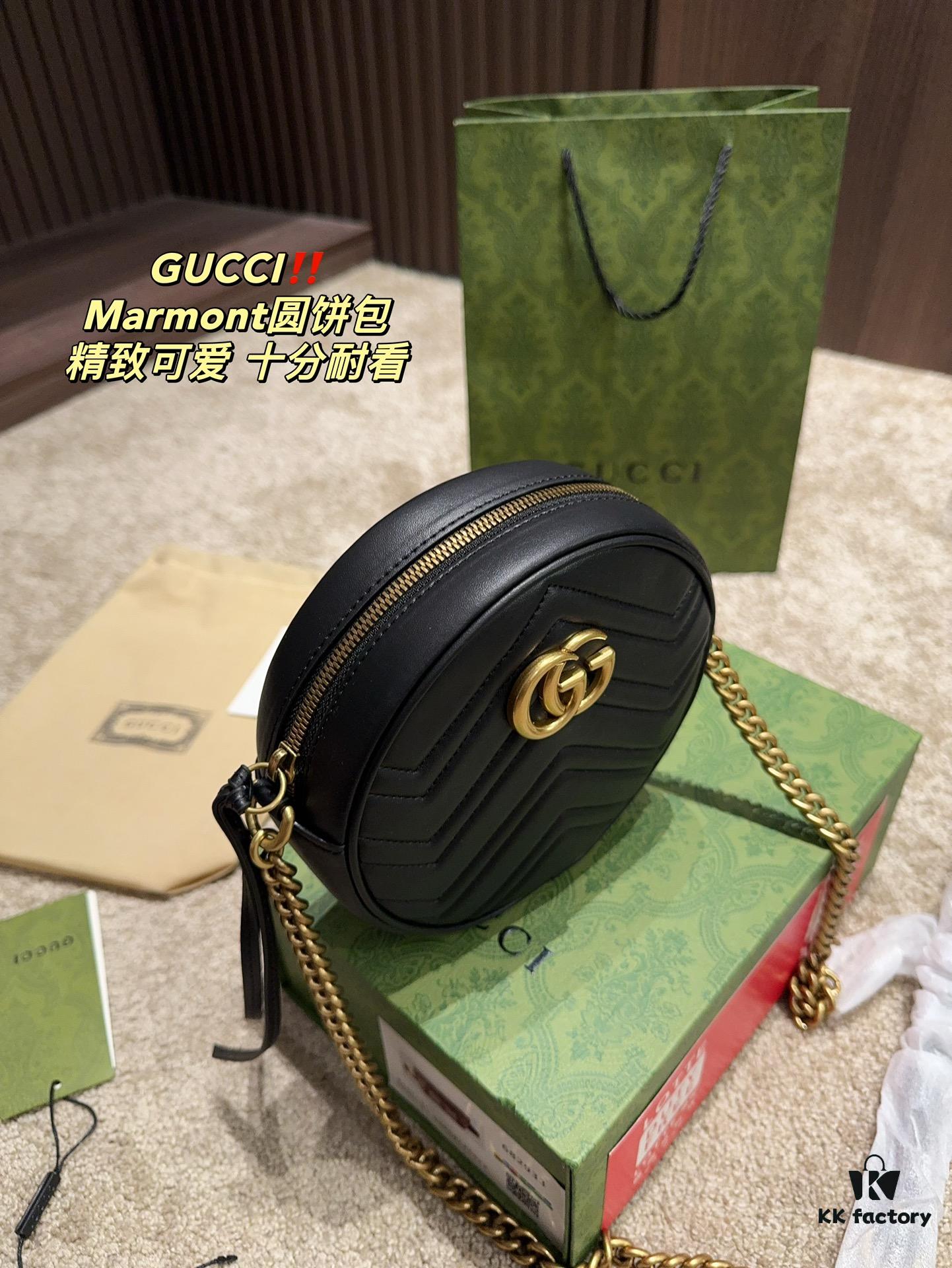 Gucci Marmont Matelassé Small Round Bag Size 18.18