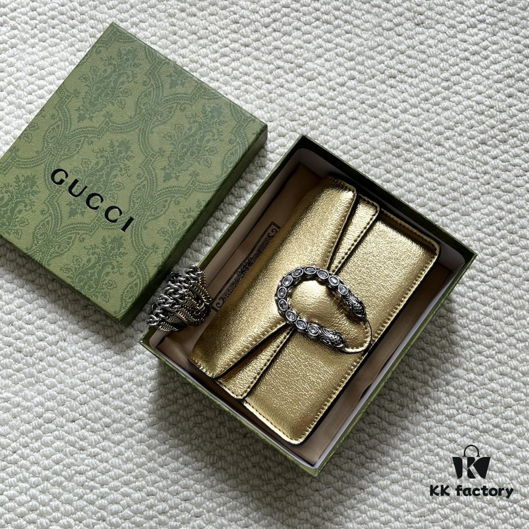 Gucci Dionysus Mini 16.5 Leather Bag - Model 476432 Gold Trim, Size 16.5x10x4.5cm