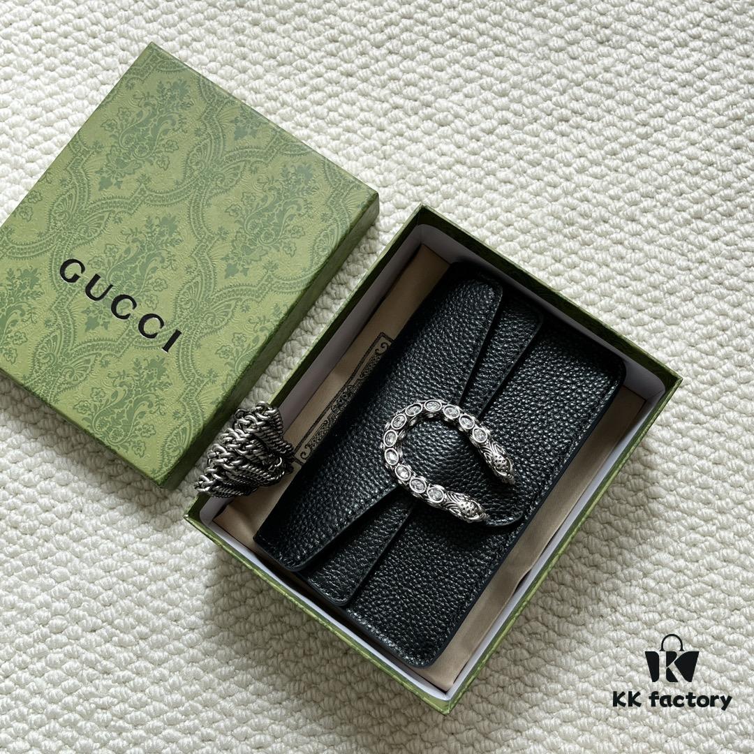 Authentic Gucci Dionysus Mini 16.5 Leather Bag Model 476432 Black - Box Included