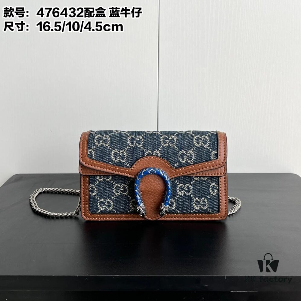 Gucci Dionysus Mini 16.5 Blue Denim Real Photo # with Box