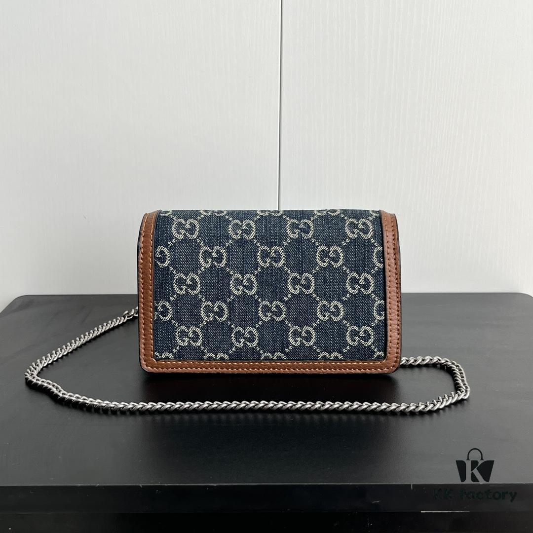 Gucci Dionysus Mini 16.5 Blue Denim Real Photo # with Box