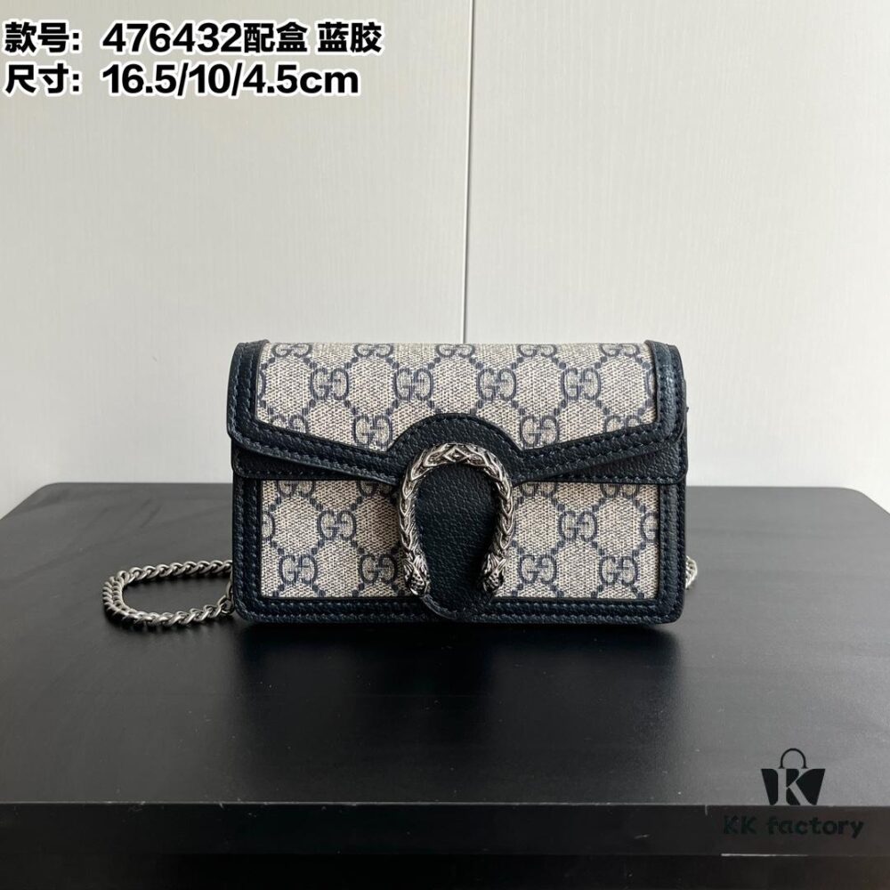 Gucci Dionysus Mini 16.5 Blue Rubber Model 476432 Box Included