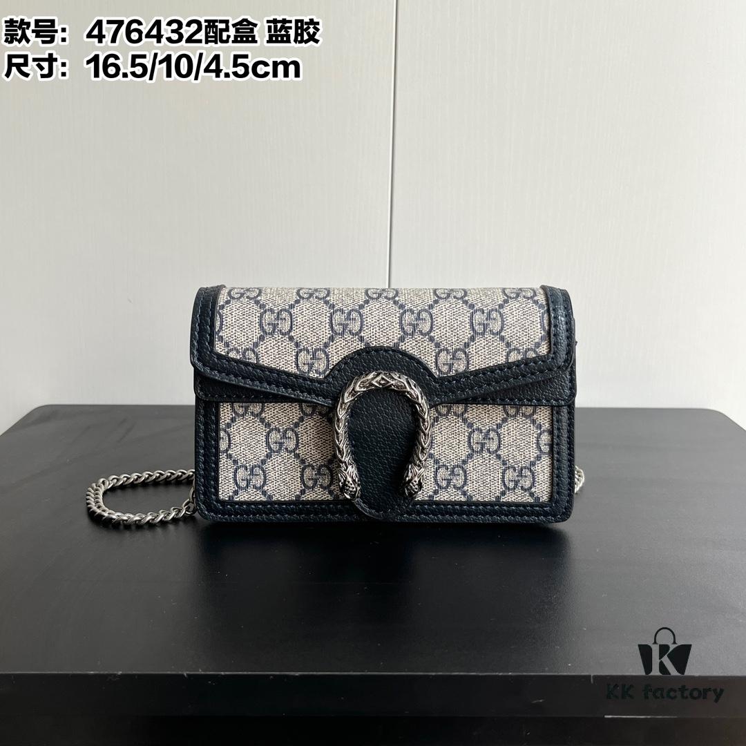 Gucci Dionysus Mini 16.5 Blue Rubber Model 476432 Box Included
