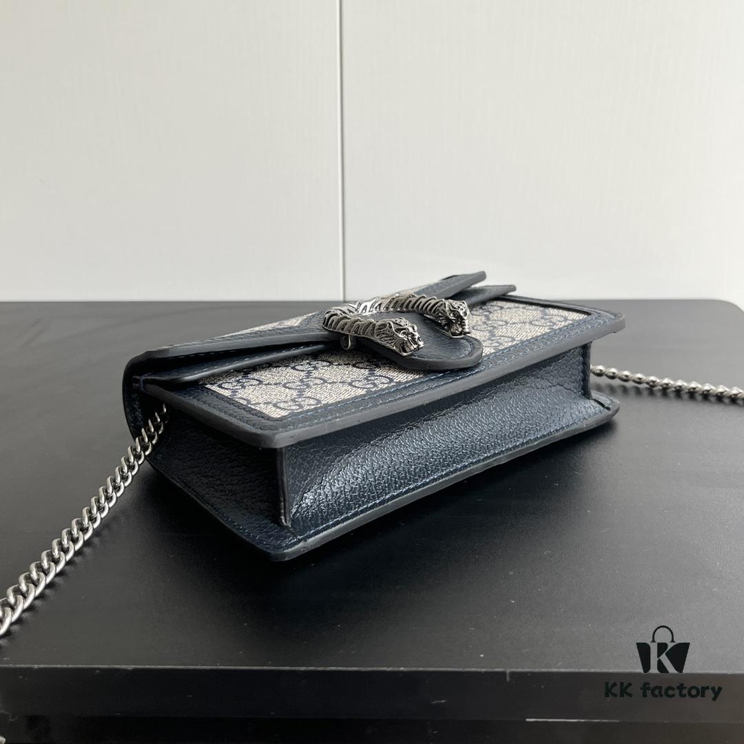 Gucci Dionysus Mini 16.5 Blue Rubber Model 476432 Box Included