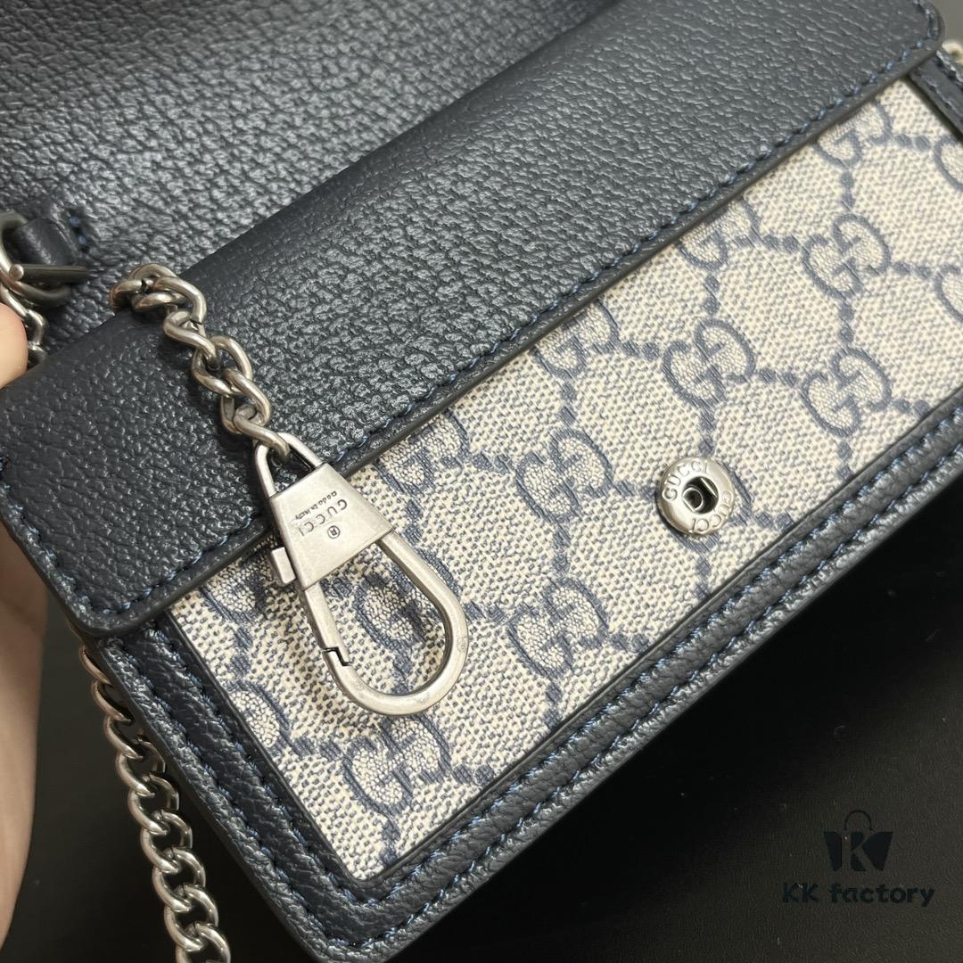 Gucci Dionysus Mini 16.5 Blue Rubber Model 476432 Box Included