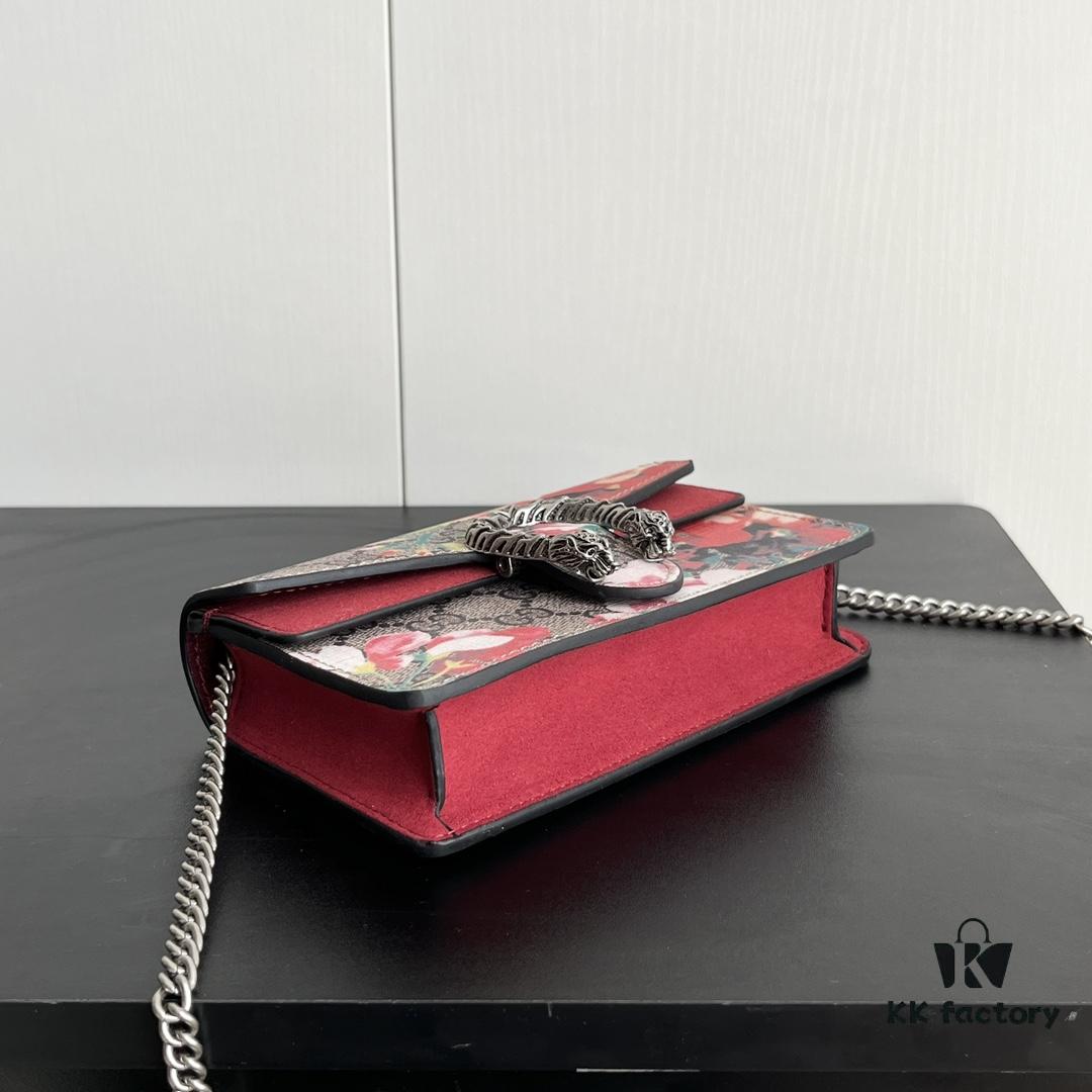 Gucci Dionysus Mini 16.5 - Classic Entry-Level Handbag in Crimson Red Floral Design