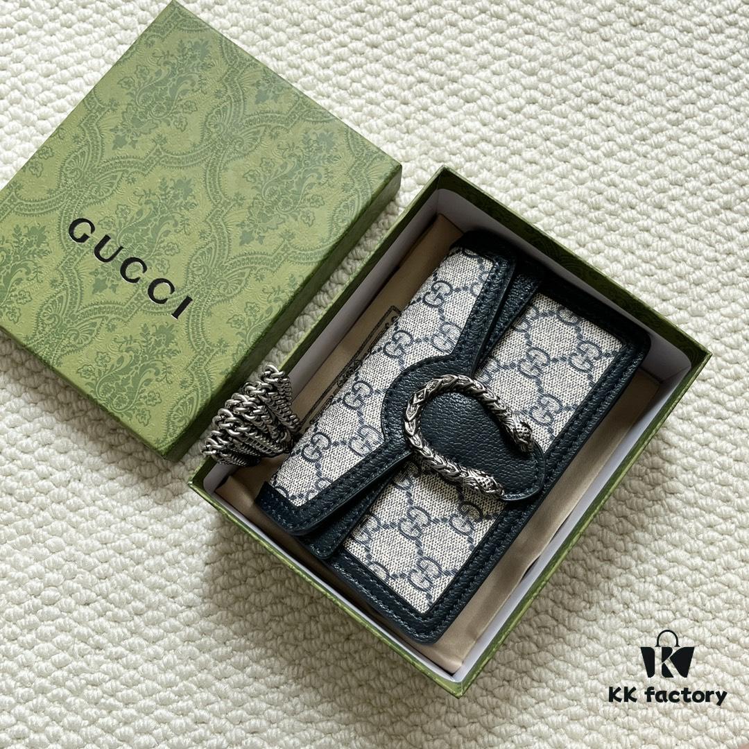 Gucci Dionysus Mini 16.5 Blue Rubber Model 476432 Box Included