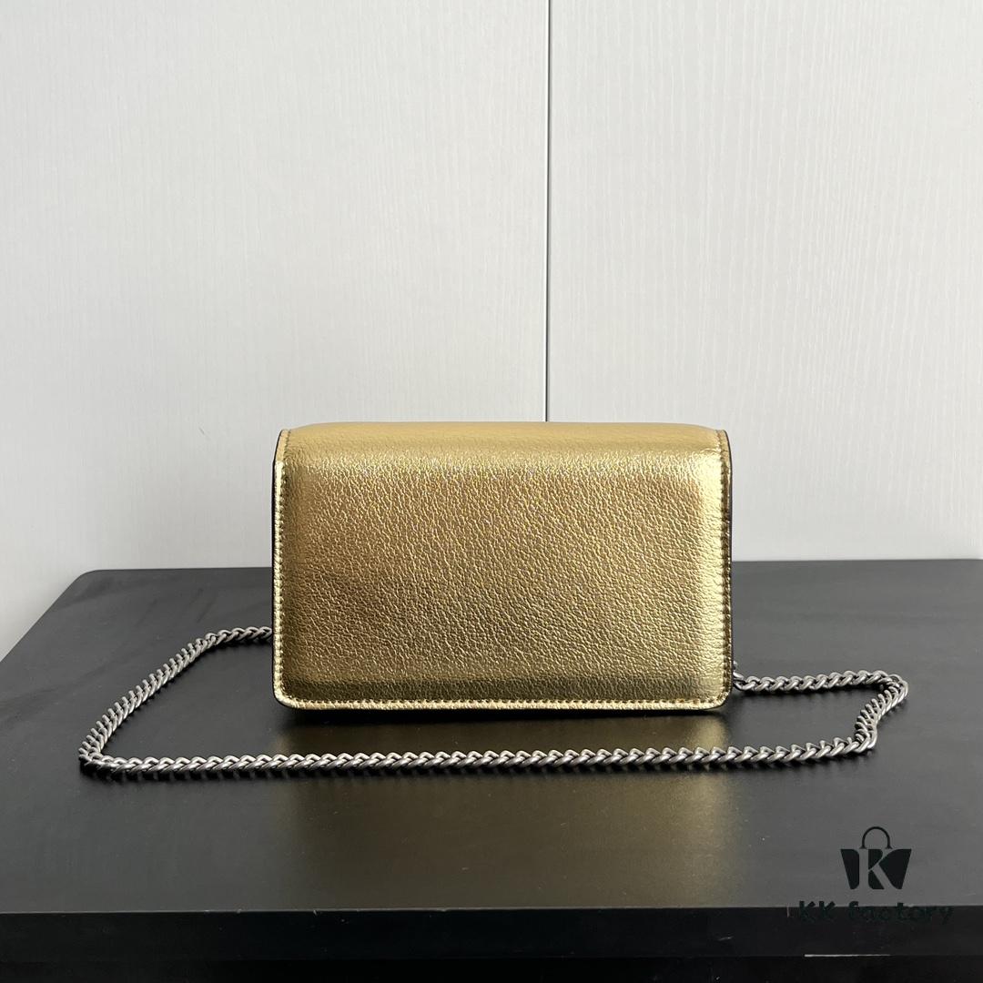 Gucci Dionysus Mini 16.5 Leather Bag - Model 476432 Gold Trim, Size 16.5x10x4.5cm