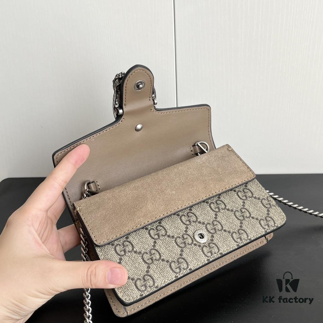 Gucci Dionysus Mini 16.5 Real Photo with Box - Khaki Model 476432 16.5x10x4.5cm