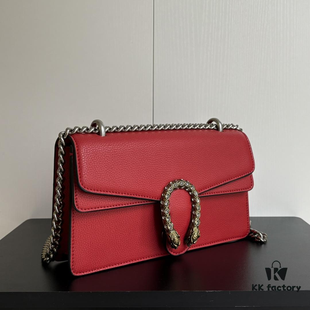 Gucci Dionysus Diamond Buckle Bag - Upgraded Version in Red Leather
