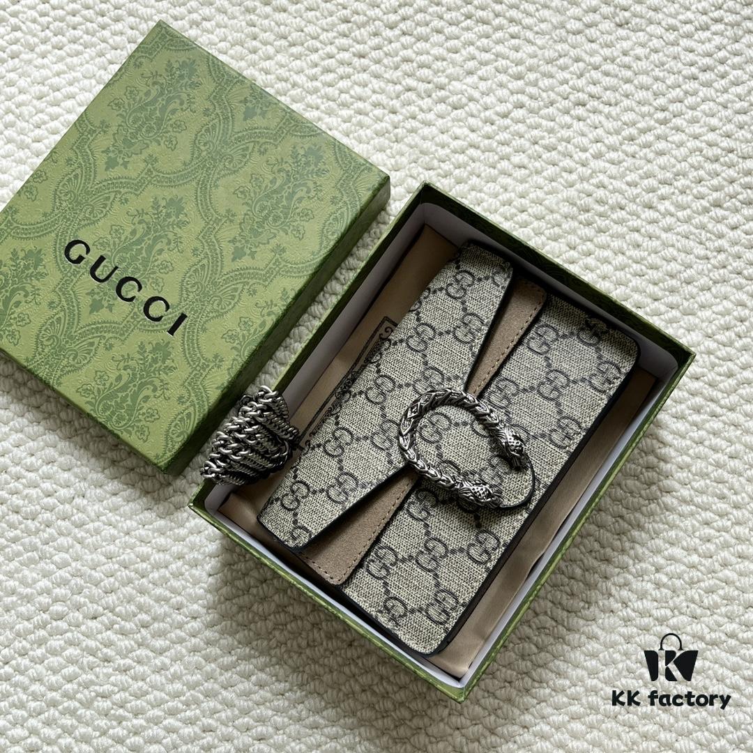 Gucci Dionysus Mini 16.5 Real Photo with Box - Khaki Model 476432 16.5x10x4.5cm