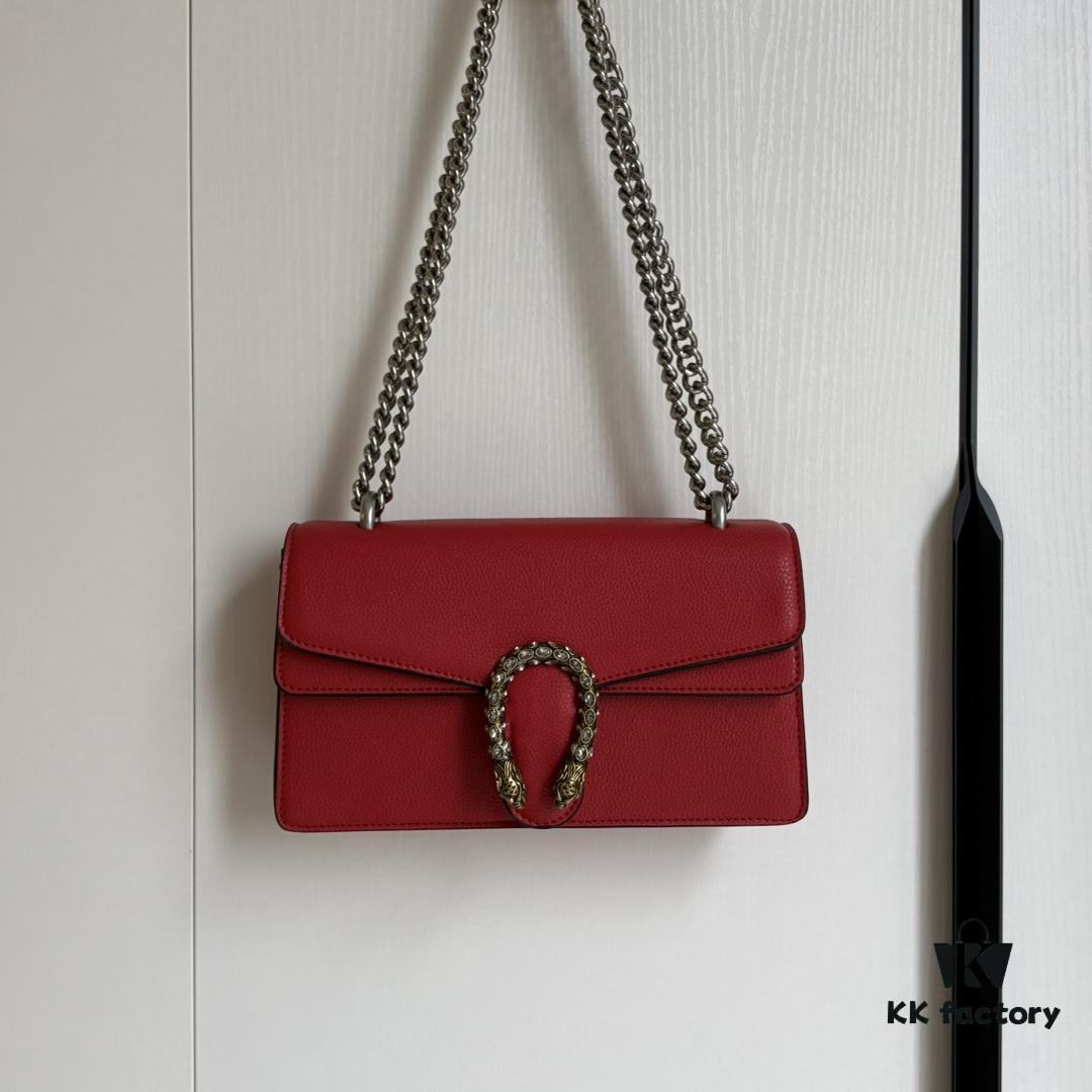 Gucci Dionysus Diamond Buckle Bag - Upgraded Version in Red Leather