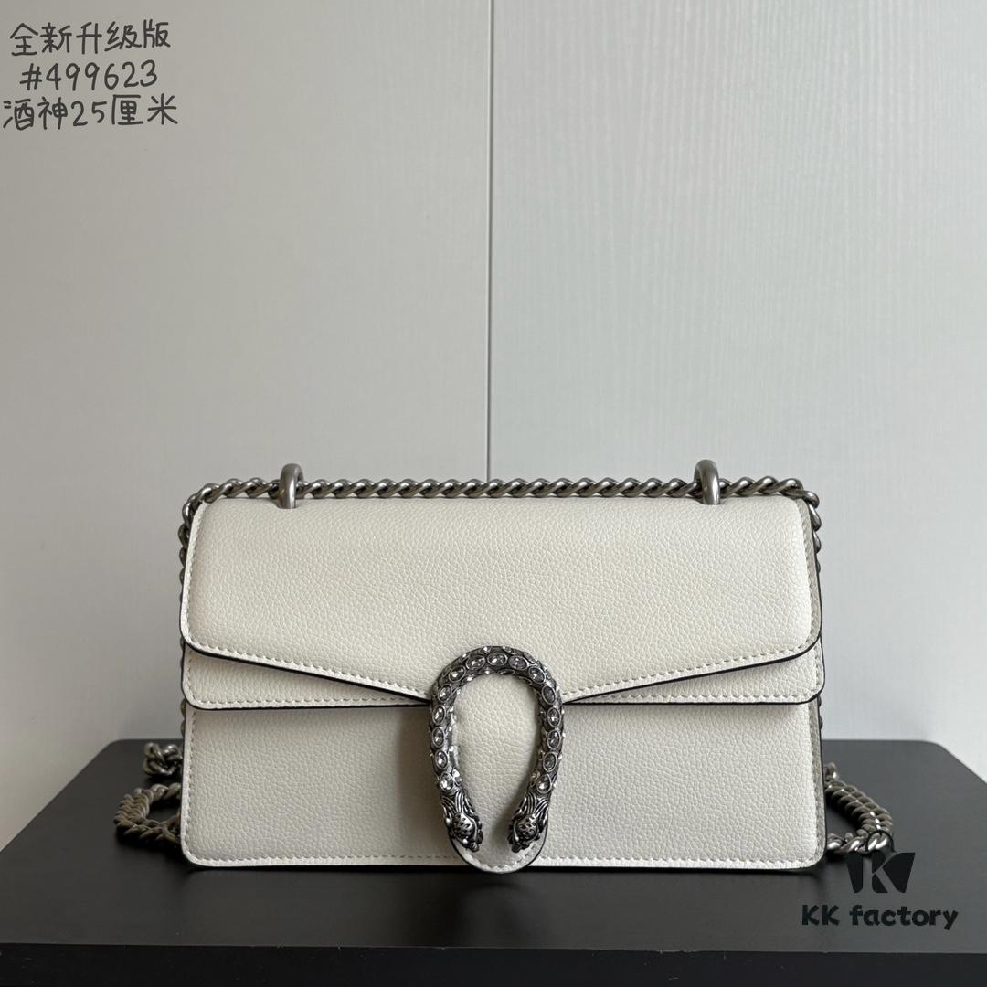 Gucci Dionysus Diamond Buckle Bag - Upgraded Version Model 499623 White Leather