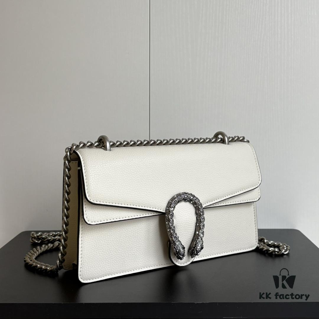 Gucci Dionysus Diamond Buckle Bag - Upgraded Version Model 499623 White Leather