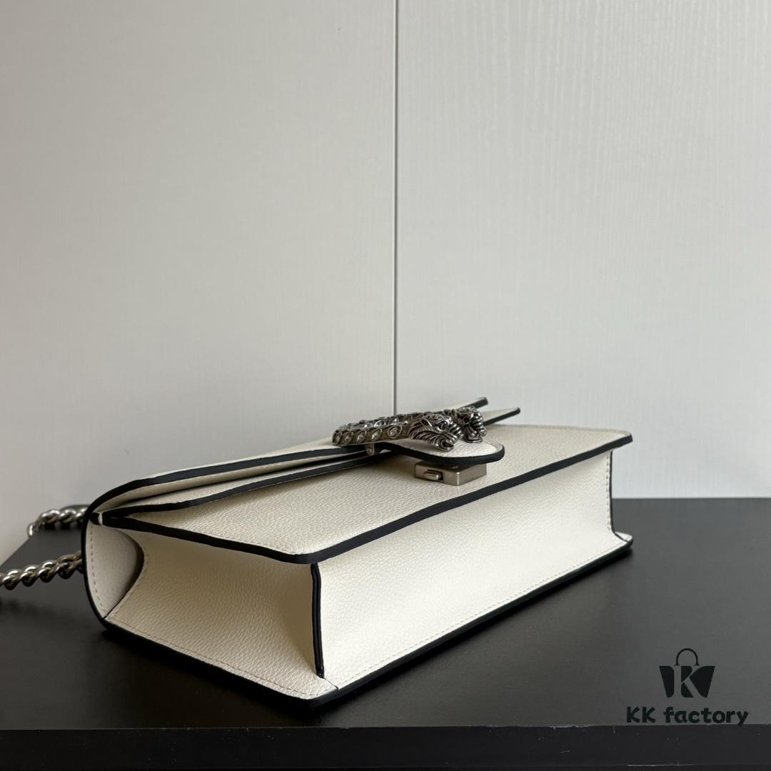 Gucci Dionysus Diamond Buckle Bag - Upgraded Version Model 499623 White Leather