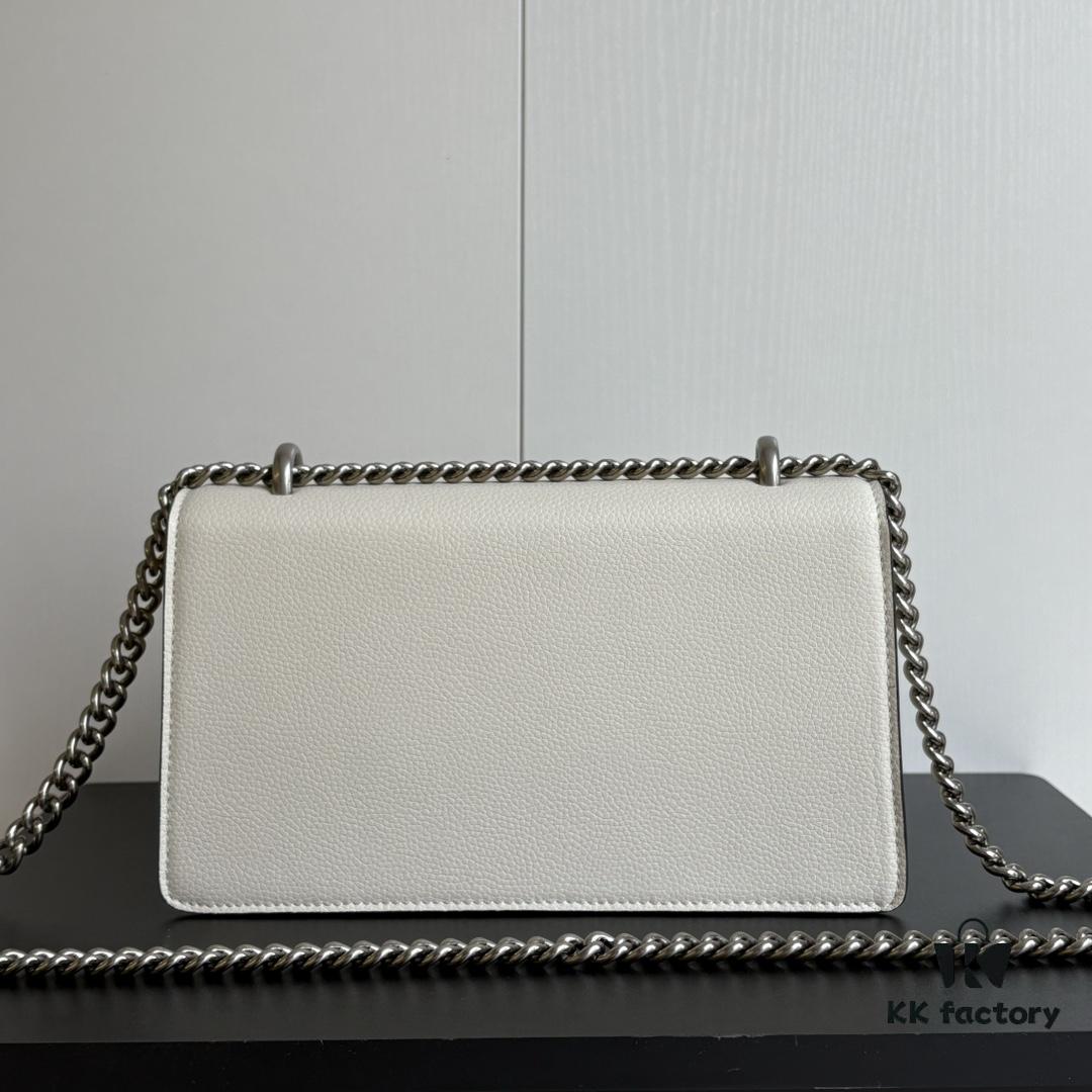 Gucci Dionysus Diamond Buckle Bag - Upgraded Version Model 499623 White Leather