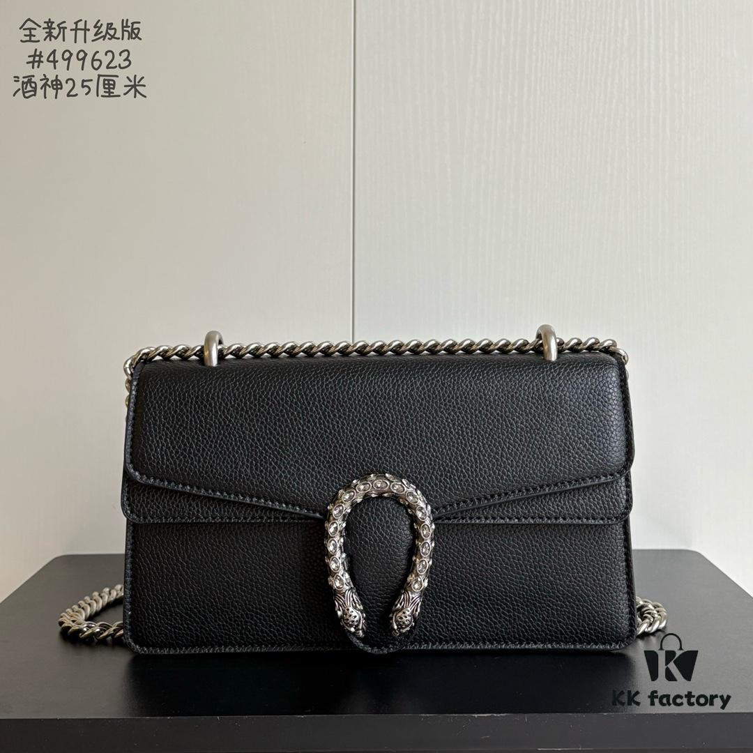 Gucci Dionysus Tiger Head Diamond Buckle Bag - Upgraded Version 499623 Black Leather