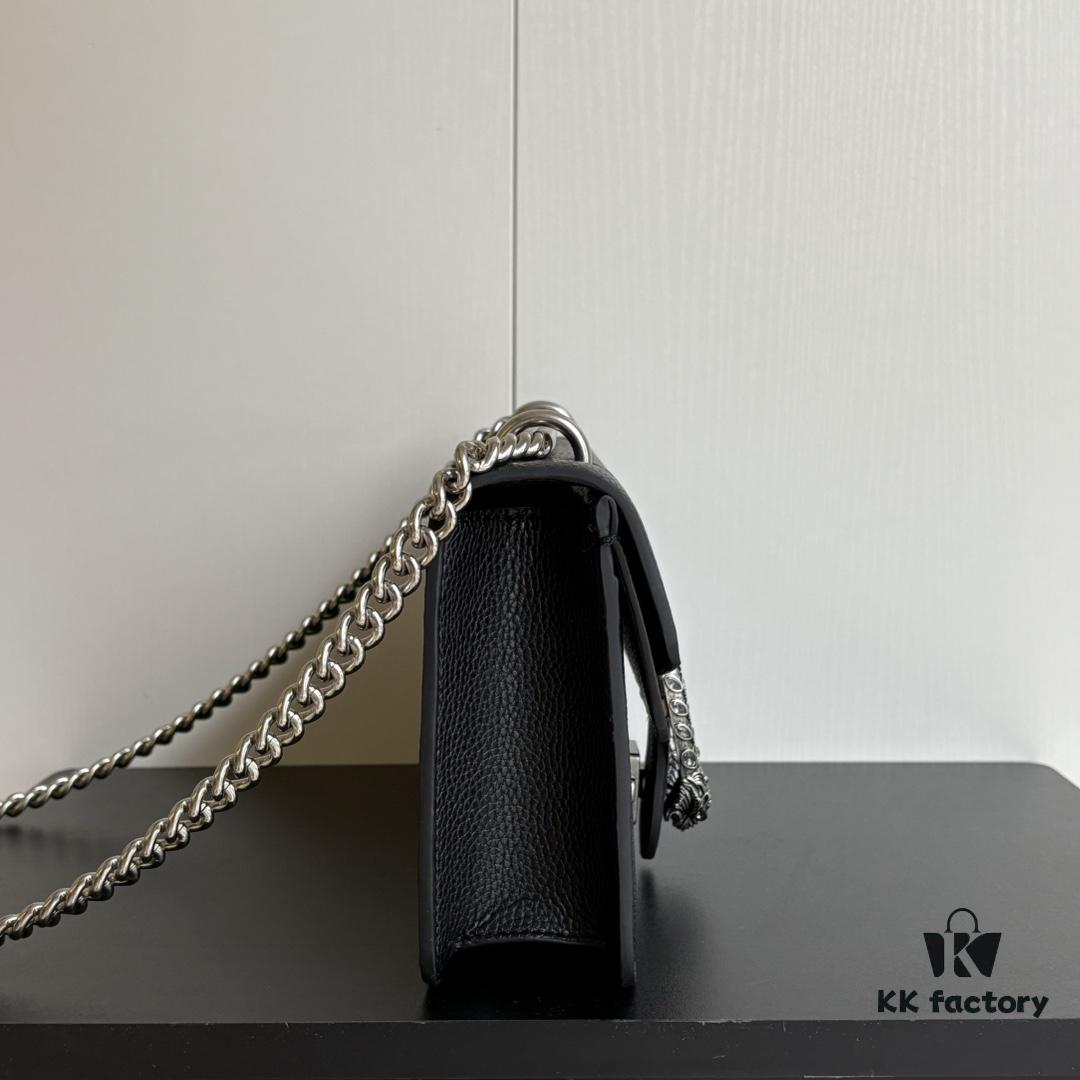 Gucci Dionysus Tiger Head Diamond Buckle Bag - Upgraded Version 499623 Black Leather