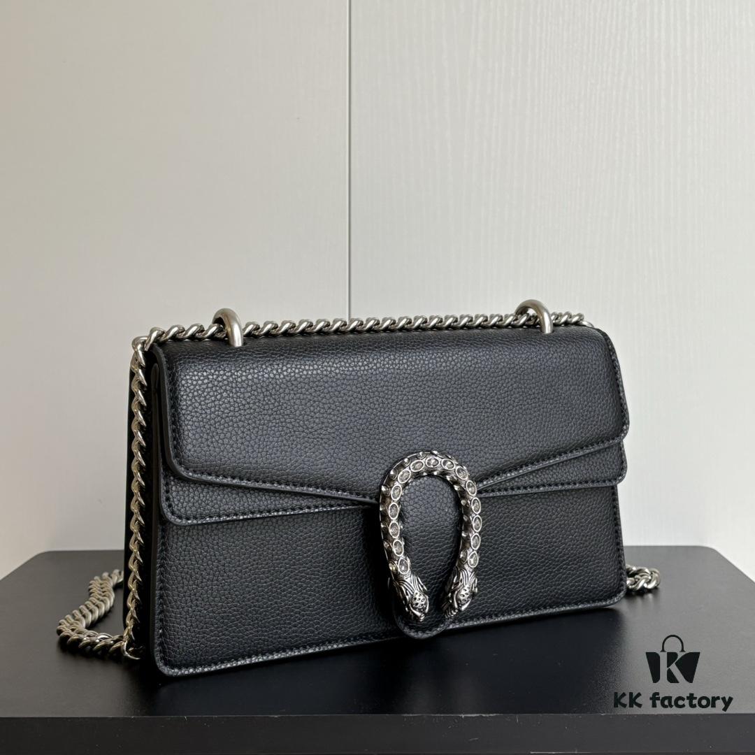 Gucci Dionysus Tiger Head Diamond Buckle Bag - Upgraded Version 499623 Black Leather