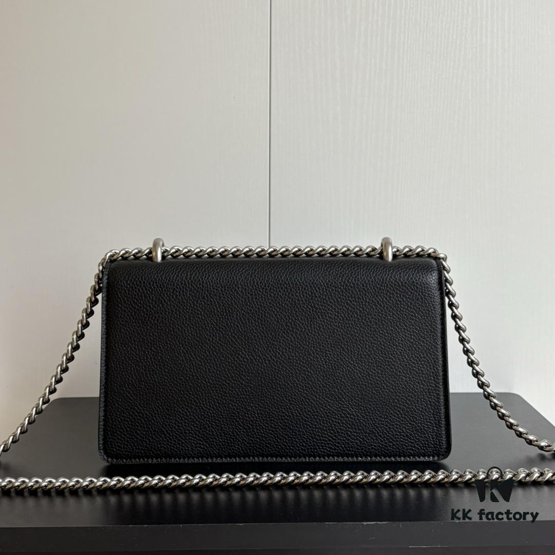 Gucci Dionysus Tiger Head Diamond Buckle Bag - Upgraded Version 499623 Black Leather