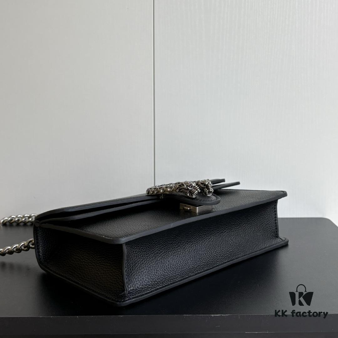 Gucci Dionysus Tiger Head Diamond Buckle Bag - Upgraded Version 499623 Black Leather