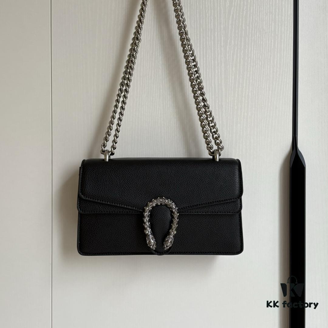 Gucci Dionysus Tiger Head Diamond Buckle Bag - Upgraded Version 499623 Black Leather