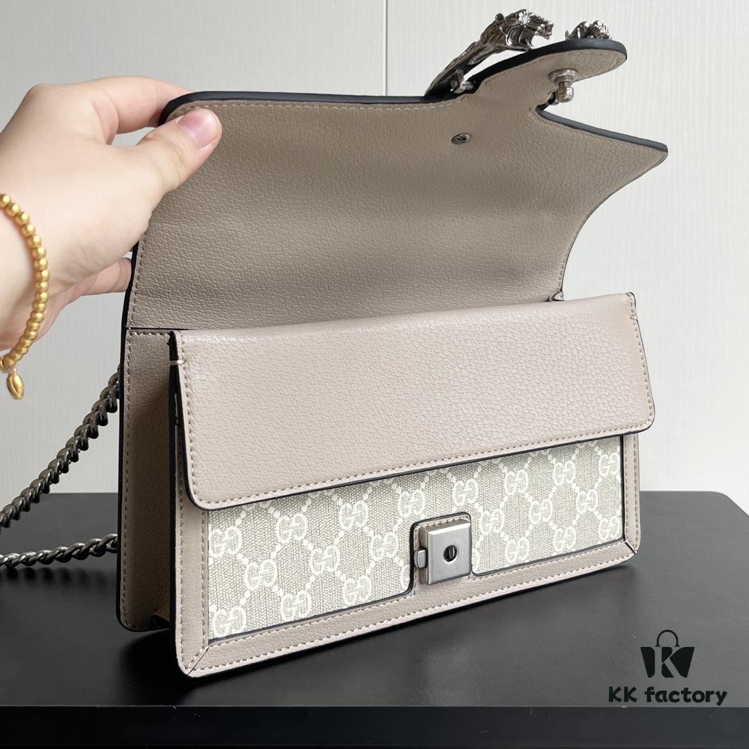 Gucci Dionysus Diamond Buckle Bag - Oatmeal Model 499623, Size 25x14x8cm